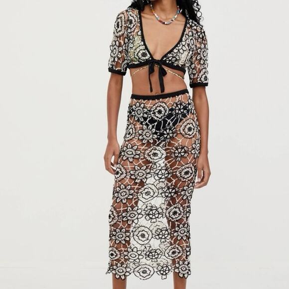 NWT - For Love & Lemons Sofia Crochet Skirt - Picture 7 of 7